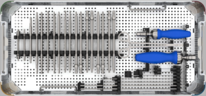 The top tray of the Plate and Screw Hardware System.